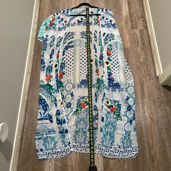 Long Open Line Floral Kimono sz OS NWOT - Picture 3 of 5